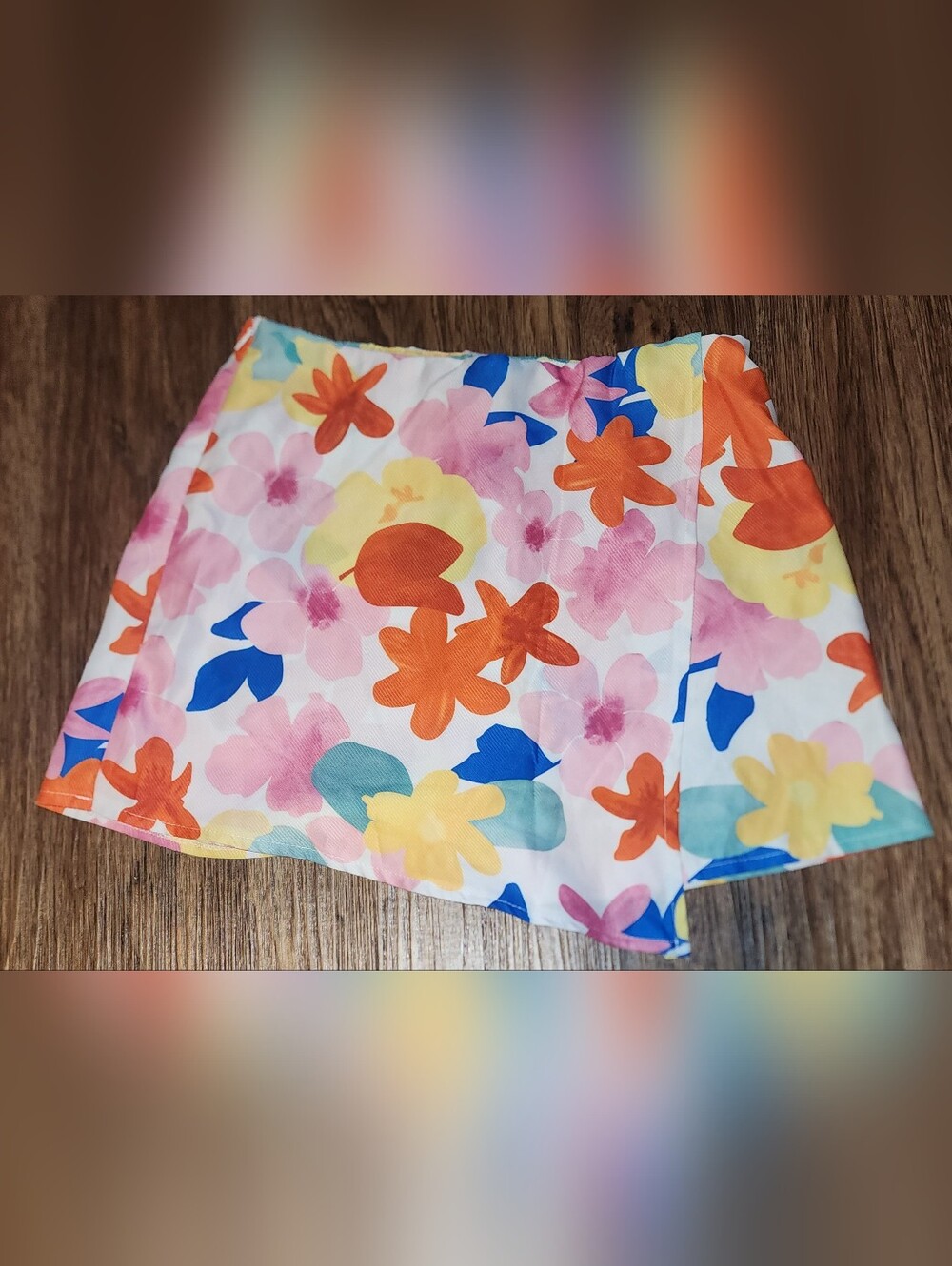 Multicolor Floral Print Simple Skort Size S - Picture 2 of 7